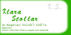 klara stollar business card